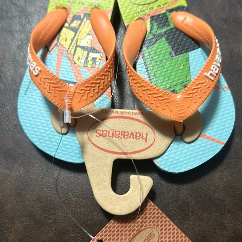 HAVAIANAS LIMITED EDITION MINECRAFT FLIP FLOP SANDALS: NEW WITH TAGS: SIZE 9